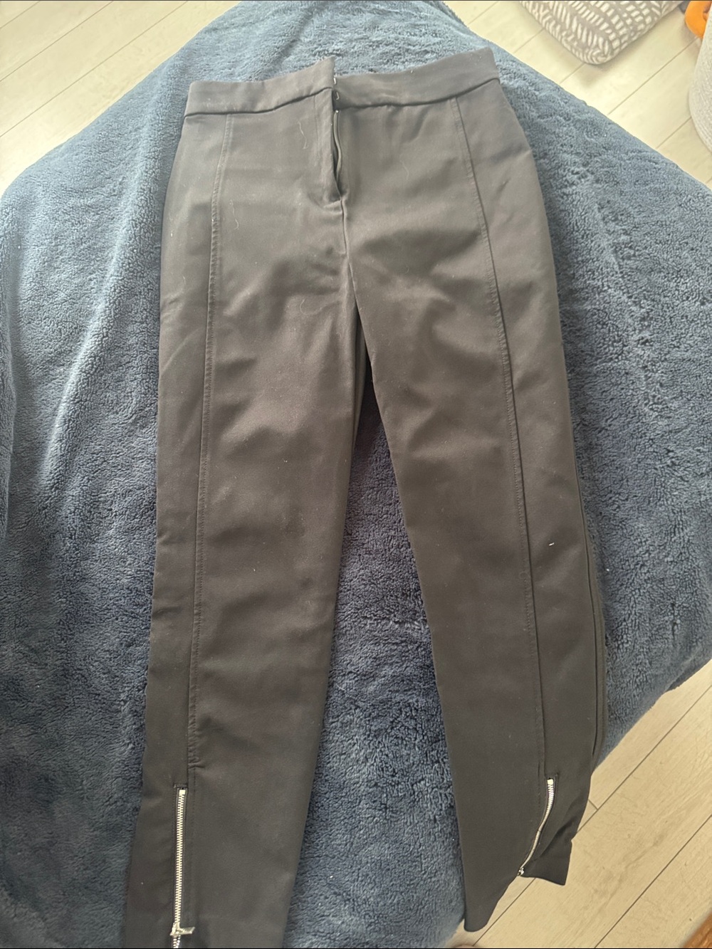 Dynamite Black Straight-Leg Zip-Hem Pants